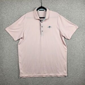 Greyson Polo Mens Extra Large Pink Performance Golf Logo Streach Wolf‎